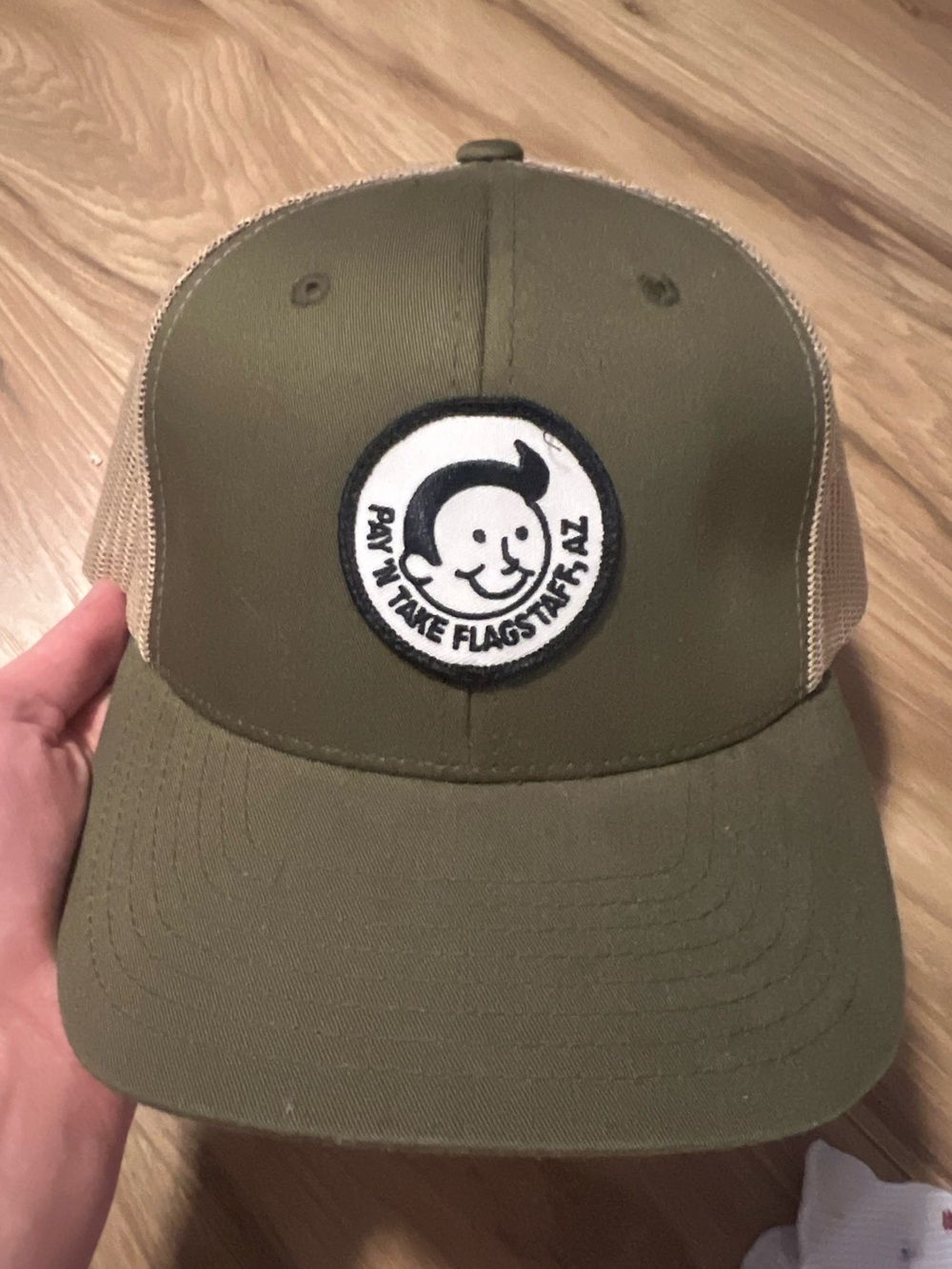 Flagstaff Olive Green Trucker Hat with Patch